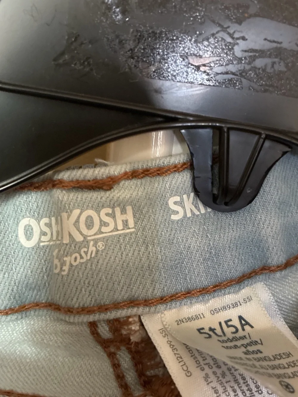 Girl size 5Tt OshKosh B'gosh Light Blue Denim Jeans with Contrast Stitching